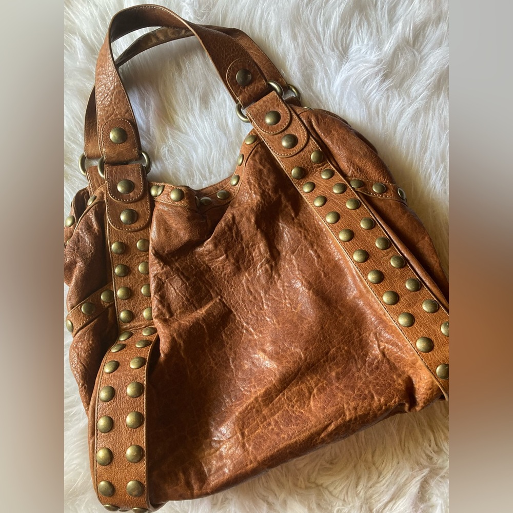 🤎 KOOBA BROWN LEATHER BAG WITH STUDDED TRIM 🤎